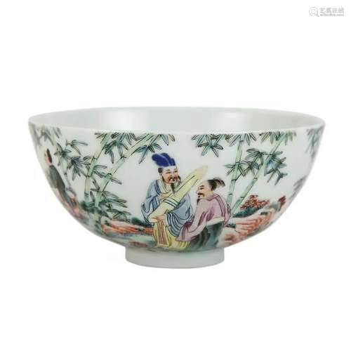 A FAMILLE-ROSE 'FIGURE' BOWL