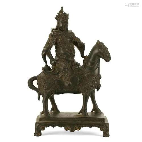 A BRONZE FIGURE OF GUAN GONG