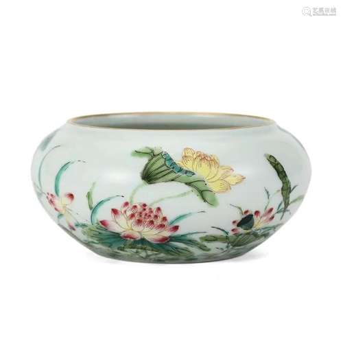 A FAMILLE-ROSE FLORAL WATERPOT