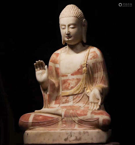 Before or during the Ming Dynasty, painted statues of Shakya...