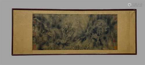 Chen Rong's silk manuscript (double dragon painting) frame