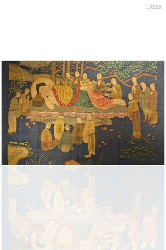 During the Qing Dynasty, the picture of the reclining Buddha...
