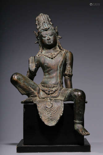 Bronze seated statue of Zizi Guanyin