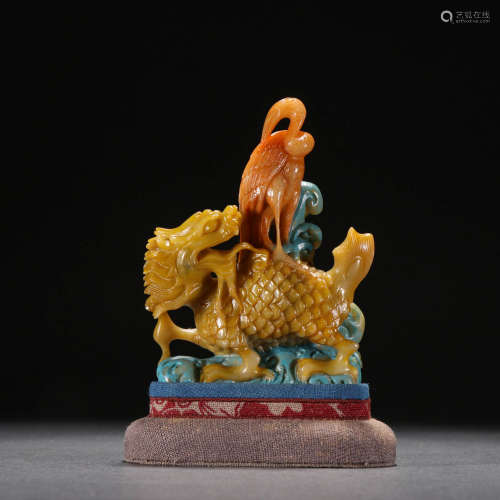 In the Qing Dynasty, the longevity stone was decorated with ...