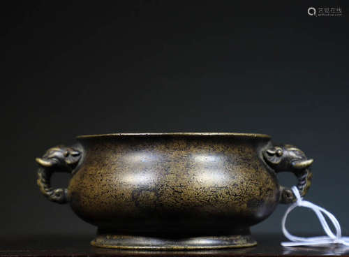 Ming Dynasty, Elephant Ear Ring Foot Stove