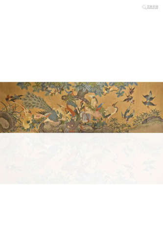 In the Qing Dynasty, the tapestry of a hundred birds facing ...