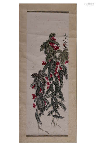 Qi Baishi Flower Picture Mirror Heart