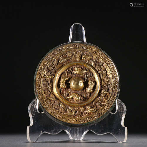 Before or during the Ming Dynasty, bronze gilded sea beast g...