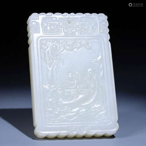 In the Qing Dynasty, Hotan Jade Zigang Brand