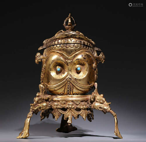 In the Qing Dynasty, copper gilded gabala boxes