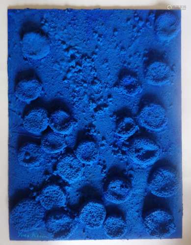 YVES KLEIN 1928-1962 FRENCH MONOCHROME PAINTING ON CANVAS AB...