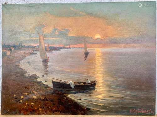 NICOLAI NIKANOROVICH DUBOVSKY 1859-1918 OIL PAINTING ON CANV...