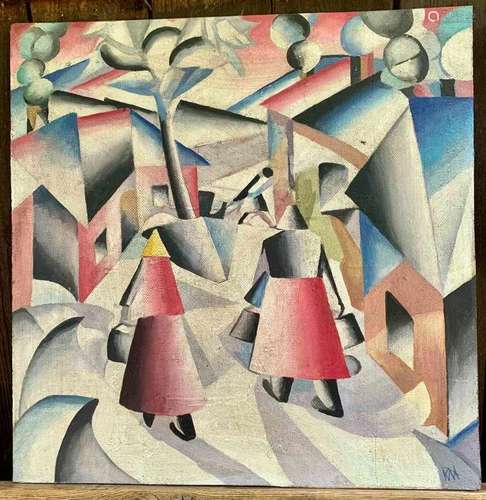 KZZIMIR MALEVICH 1878-1935 RUSSIAN OIL PAINTING ON CANVAS