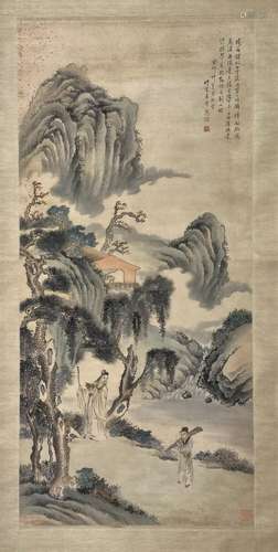 CHINESE SCROLL PAINTING OF MOUNTAIN VIEWS SIGNED BY WANGYUN