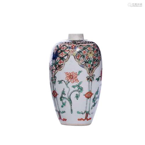 CHINESE PORCELAIN FAMILLE ROSE FLOWER VASE