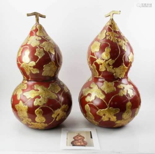 Chinese Lacquered Paint-Decorated Gourds