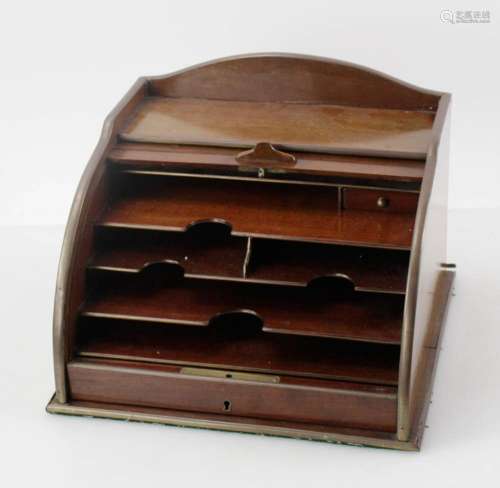 Antique Roll-Top Mahogany Letter Box