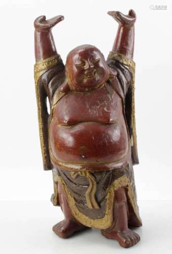 Antique Chinese Lacquered Wood Buddha