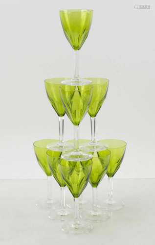 Cut Glass Green Stemware