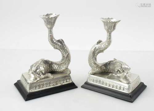 Pair of Serpent Candlesticks