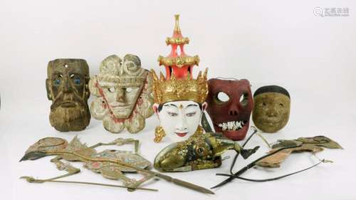 Eight Asian Puppets and Masks