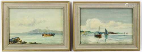 P. MacGregor Wilson, Boats at Sea, Watercolors