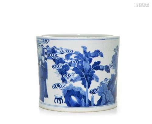 Fine Kangxi Blue and White Brush Pot