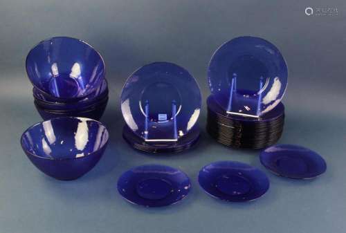 Cobalt Blue Basket Weave Bowls