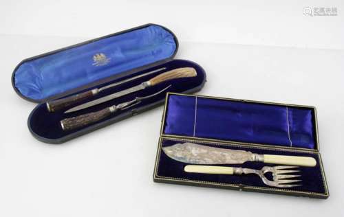 Silverplate Fish Set and Mappin Carving Set