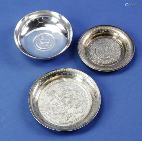 Iran 10 Rials Coin Bowl, with Two Islamic Bowls