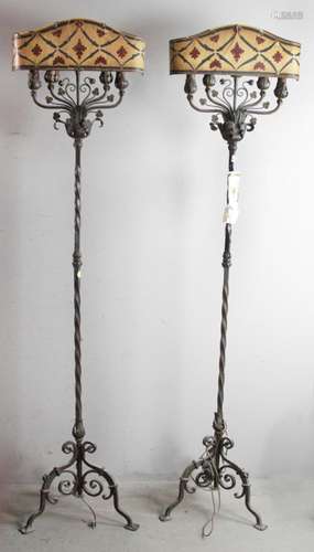 Samuel Yellin Wrought Iron Floor Lamps