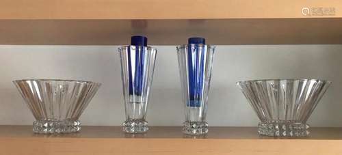 Two Pairs of Rosenthal Crystal Vases