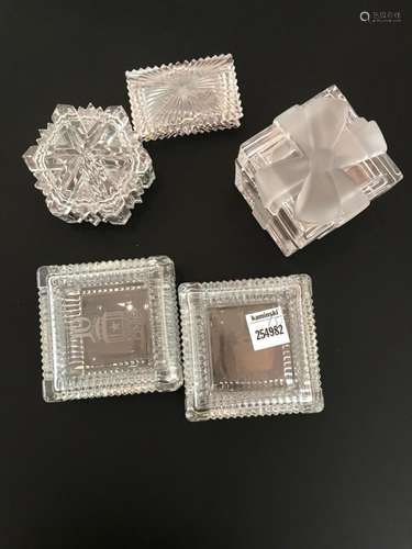 Five Assorted Crystal Boxes