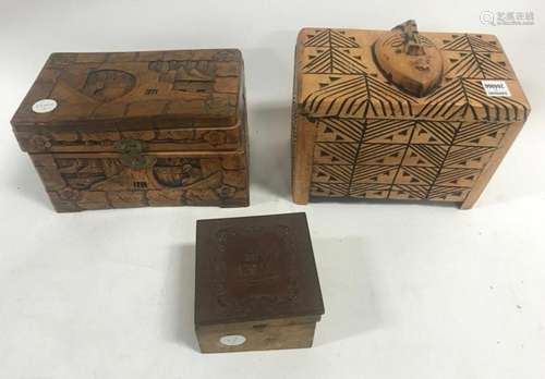 Three Carved Boxes