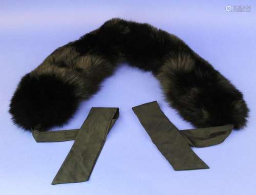 Ladies Black Fox Fur Collar