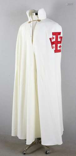 Ladies Custom Cream Satin Full Length Cape