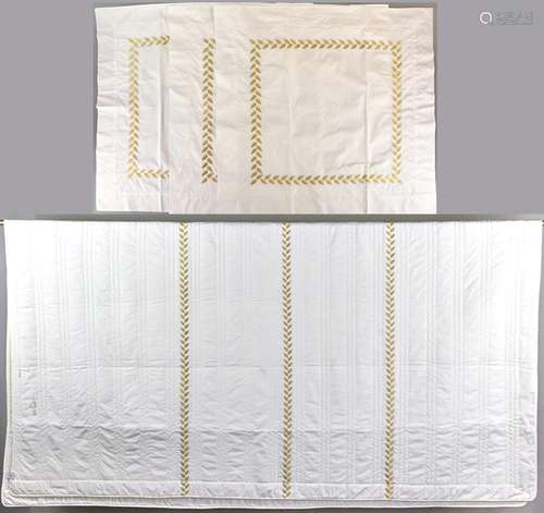 Linens, Pratesi Bedspread and (3) Shams