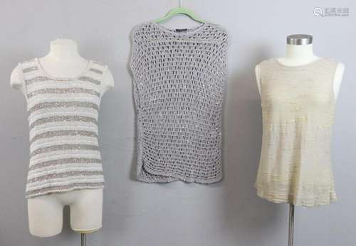 Three Metallic Knit Tops