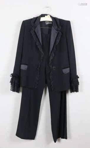 Fontana Couture Black and Lace Pant Suit