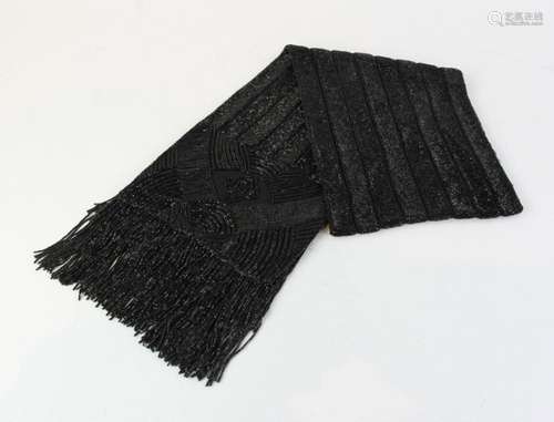 Ralph Lauren Black Beaded Evening Scarf