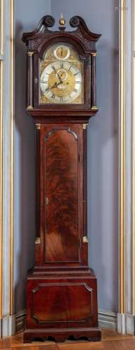 An impresssive mahogany long-case clock by Jas Schelefield o...