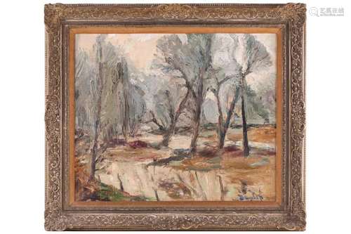 † Ronald Ossory Dunlop (1894-1973), Woodland stream, signed,...