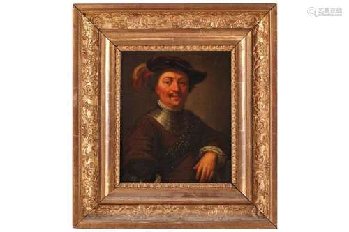 17th Century Dutch School style, half-length portrait of a g...