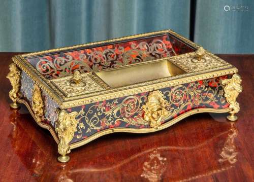 A fine quality scarlet-boulle and bronze mounted inkstand, F...