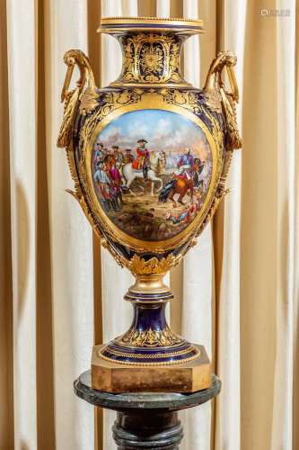 A Large Napoleon III Sevres style painted and gilt-bronze mo...