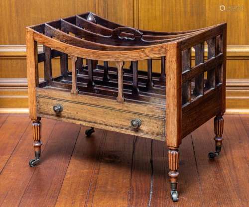A fine George IV Regency faded gualco-alves wood canterbury,...