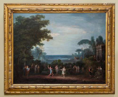 Italian school,18th century, landscape with figures dancing ...