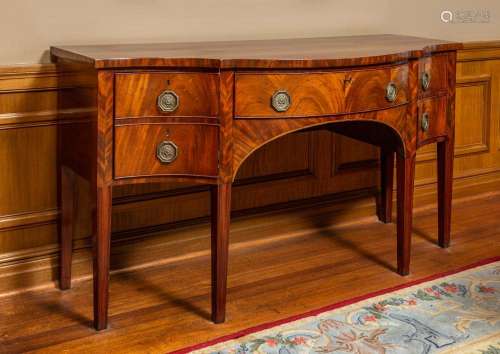 A rare George III mahogany serpentine-fronted sideboard,Engl...