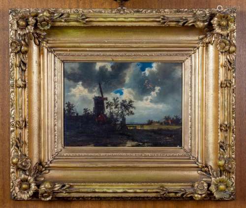 Artist Unknown, Dutch 18th/ 19th century,landscape with wind...