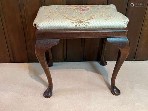 A Georgian style mahogany stool,circa 1920 45cm high,47cm wi...